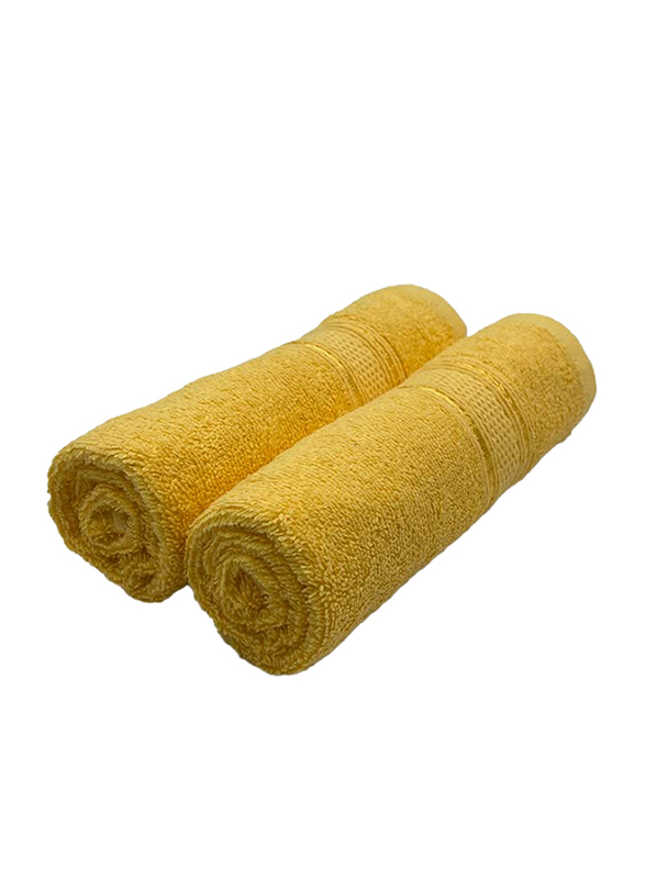 BYFT 2-Piece Daffodil 100% Cotton Hand Towel Set, 40 x 60cm, Yellow
