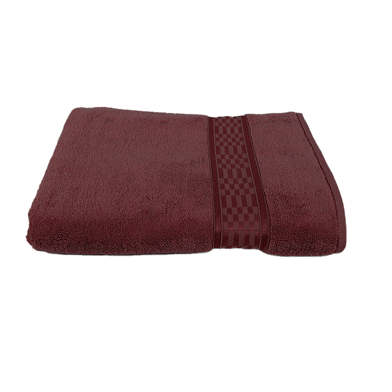BYFT Home Ultra (Burgundy) Premium Bath Sheet  (90 x 180 Cm - Set of 1) 100% Cotton Highly Absorbent, High Quality Bath linen with Checkered Dobby 550 Gsm