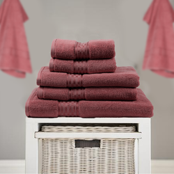 BYFT Home Ultra (Burgundy) Premium Bath Towel  (70 x 140 Cm - Set of 2) 100% Cotton Highly Absorbent, High Quality Bath linen with Checkered Dobby 550 Gsm