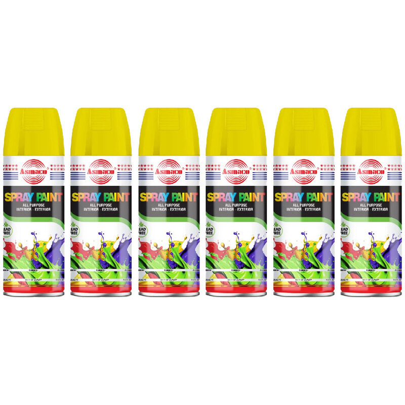 

Asmaco Spray Paint - Fluorescent Yellow - 400 Ml - Set of 06
