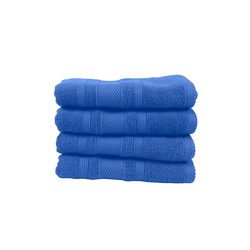 BYFT Home Castle (Blue) Premium Hand Towel  (50 x 90 Cm - Set of 4) 100% Cotton Highly Absorbent, High Quality Bath linen with Diamond Dobby 550 Gsm