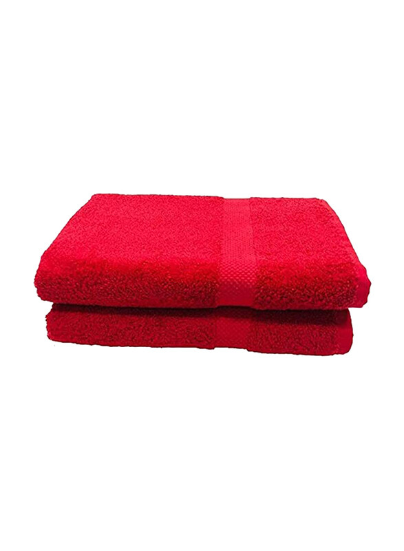 

BYFT Gardenia 100% Cotton Bath Towel Set, 2 Piece, Red