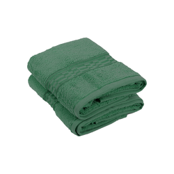 BYFT Home Ultra (Green) Premium Hand Towel  (50 x 90 Cm - Set of 2) 100% Cotton Highly Absorbent, High Quality Bath linen with Checkered Dobby 550 Gsm