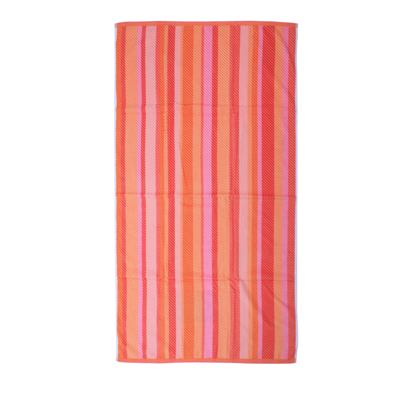 BYFT Jacquard Beach Towel 86 x 162 Cm 390 Gsm Warm Stripe Cotton Set of 1