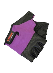 York Fitness Ladies Fitness Gloves, Medium, Black/Purple