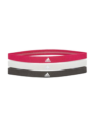 Adidas Sports Hair Bands, 3-Pieces, Black/White/Pink