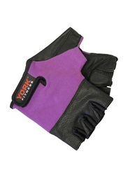 York Fitness Ladies Fitness Gloves, Large, Black/Purple