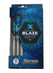 Harrows 3-Piece Blaze Dart Set, 21gm, BD821, Blue/Silver