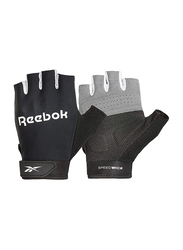 Reebok Speed Wick Fitness Gloves, RAGB-14515, Large, Black/Grey