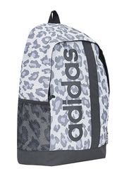 Adidas Polyester Linear Leopard Backpack Bag Unisex, GE1230, White/Black