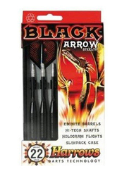 Harrows 3-Piece Black Dart Arrow Set, 24gm, B102/ED106, Black