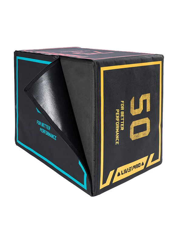 LiveUp 3-In-1 Pro-Duty Soft Plyometric Box, Black