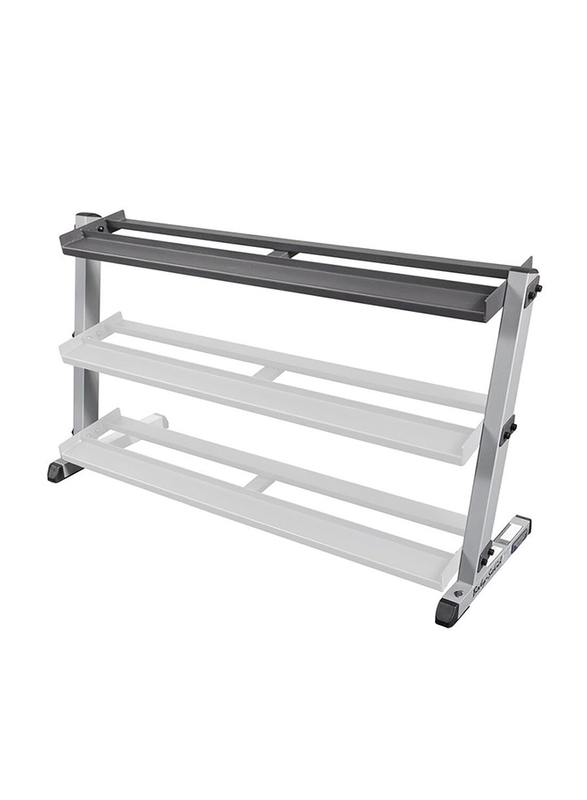 Body Solid Optional 3rd Tier Dumbell Rack, Silver/Black