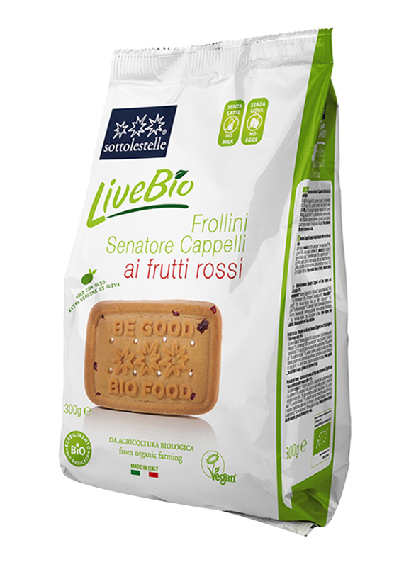 Sottolestelle Organic Livebio Senatore Cappelli Cookies with Red Fruits, 300g