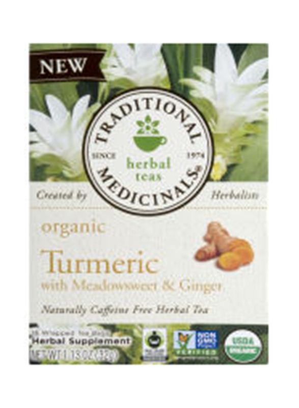 Traditional Medicinals Organic Turmeric with Meadowsweet & Ginger Tea, 16 Tea Bags