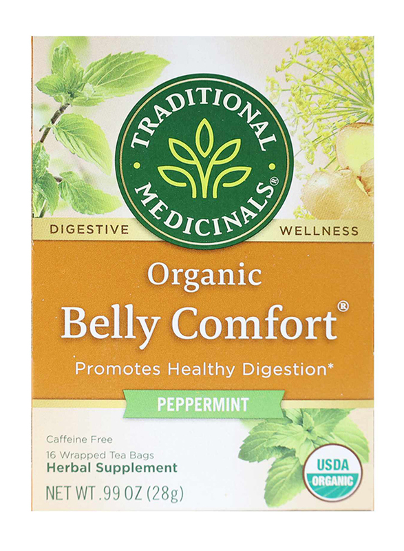 Traditional Medicinals Organic Peppermint Belly Comfort Tea, 16 Tea Bags