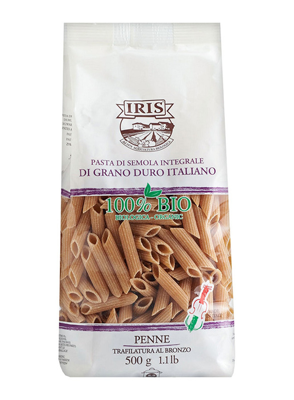 Iris Organic Durum Whole Wheat Penne Pasta, 500g