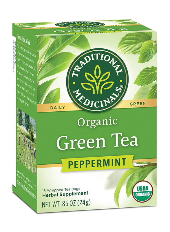 

Traditional Medicinals Organic Peppermint Green Tea, 16 Tea Bags
