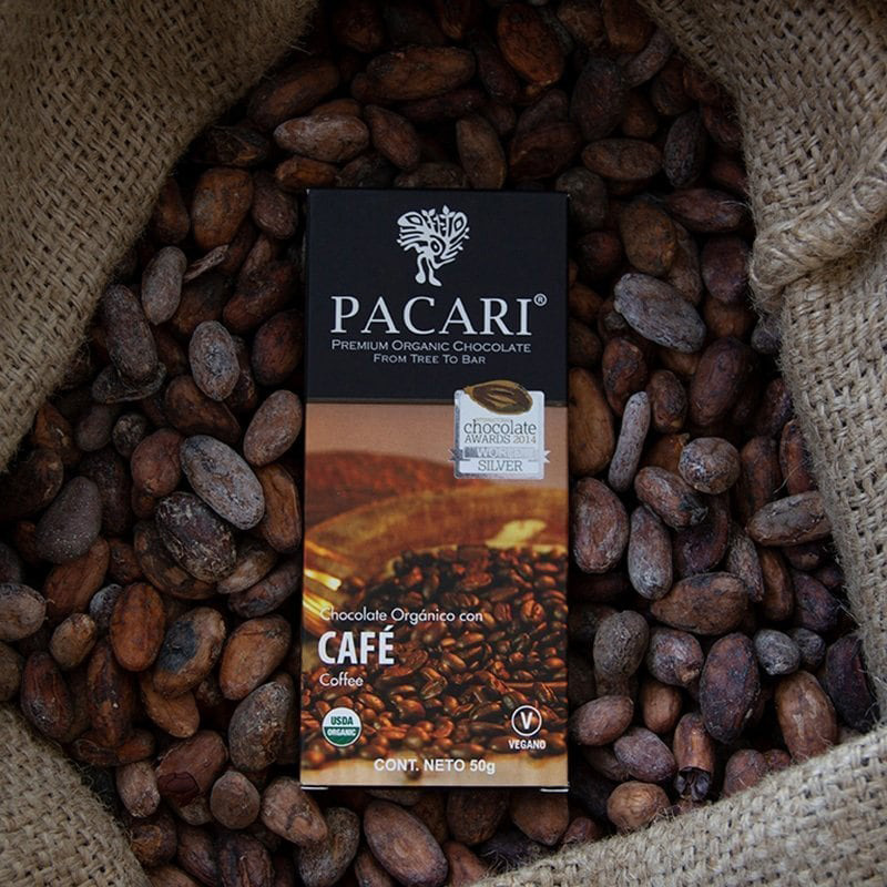 Pacari Organic Chocolate Bar with Coffee, 50g