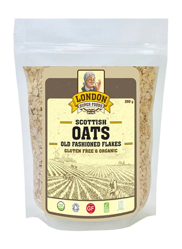 London Super Foods Organic Scottish Oats Old Fashioned Flakes, 250g