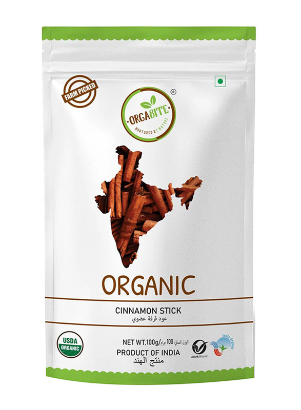 Orgabite Organic Cinnamon Sticks, 100g