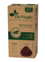 Bio Magic Keratin & Argan Oil Hair Color Cream, 55/55 Deep Dark Red