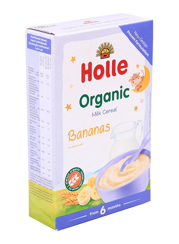 Holle Organic Milk Cereal with Bananas, 6+ Months, 250g