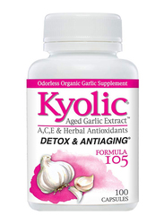 Kyolic Aged Garlic Extract Detox and Anti-Aging Formula 105 Supplements, 100 Capsules