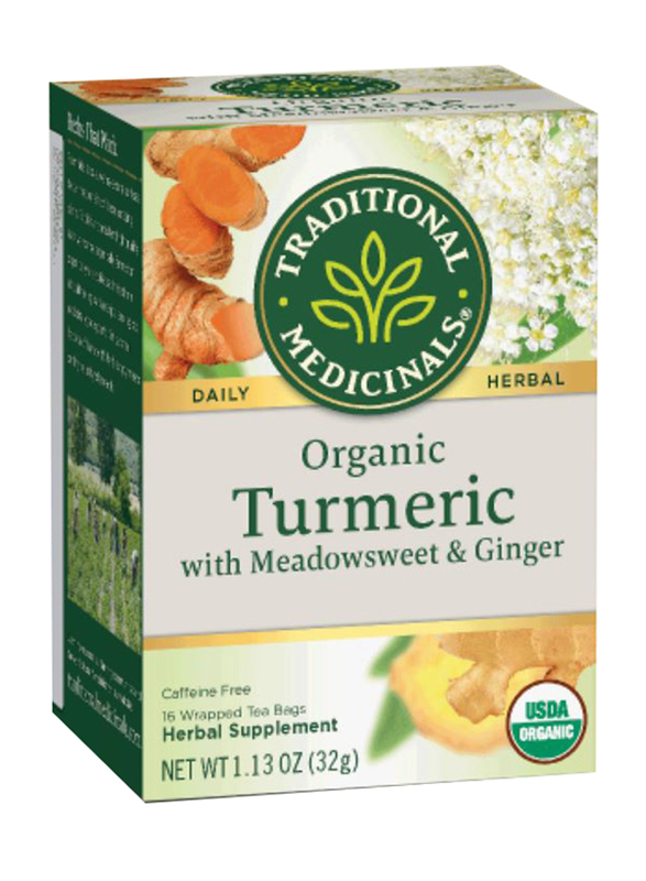 Traditional Medicinals Organic Turmeric with Meadowsweet & Ginger Tea, 16 Tea Bags