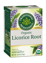 Traditional Medicinals Organic Licorice Root Fair Wild Herbal Tea, 16 Tea Bags