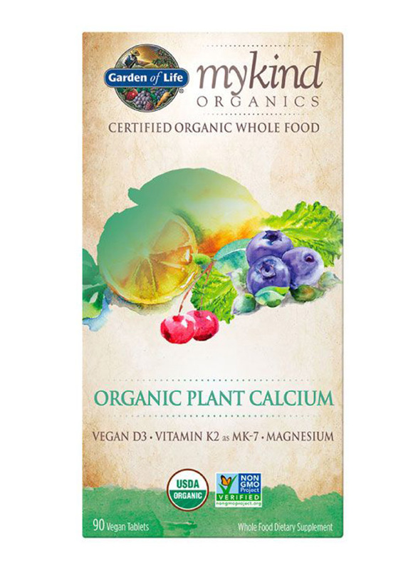 Garden of Life Mykind Organics Plant Calcium Whole Food Dietary Supplement, 90 Tablets
