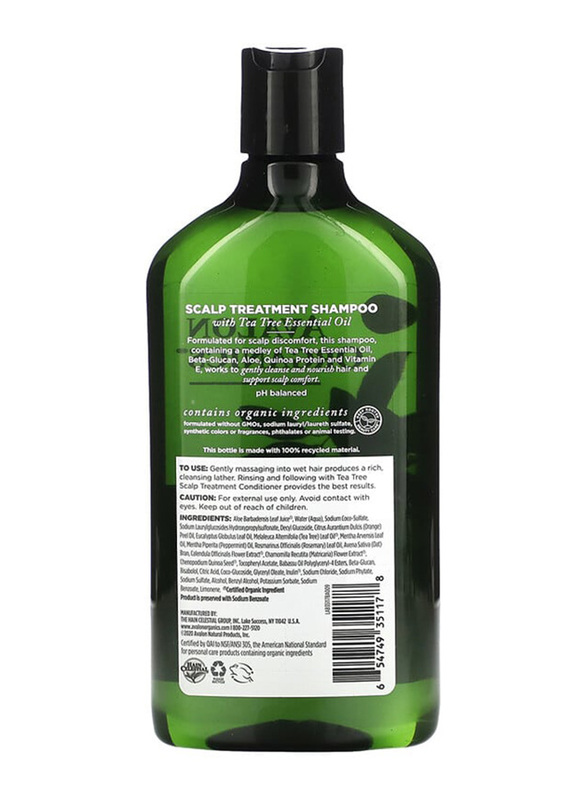 Avalon Organics Scalp Treatment Tea Tree Shampoo for Sensitive Scalps, 11oz