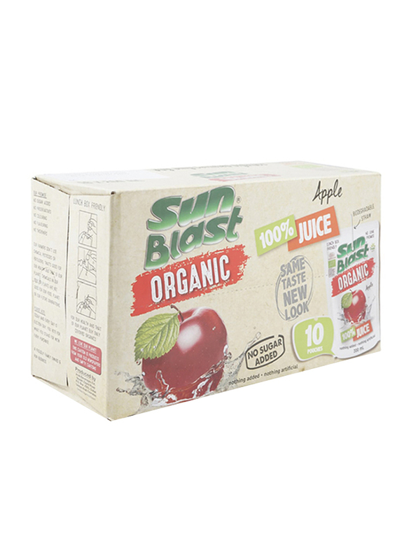 Sunblast Organic Apple Juice Drink, 10 Pieces x 200ml
