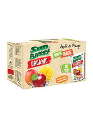 Sunblast Organic Apple & Mango Juice, 10 Pieces x 200ml