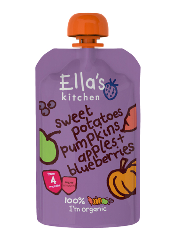 Ella's Kitchen Organic Sweet Potato/Pumpkin/Apple/Blueberry, 120g