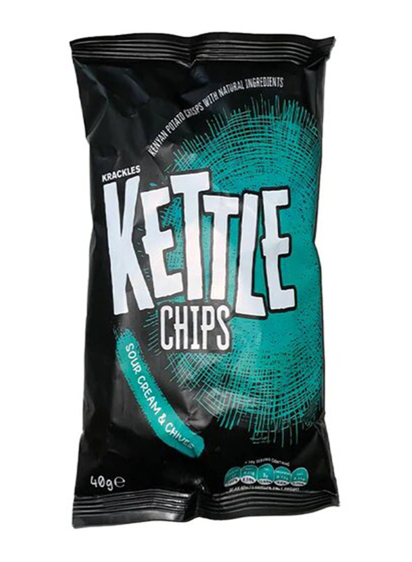 Kettle Chips Sour Cream & Chives Potato Crips, 40g