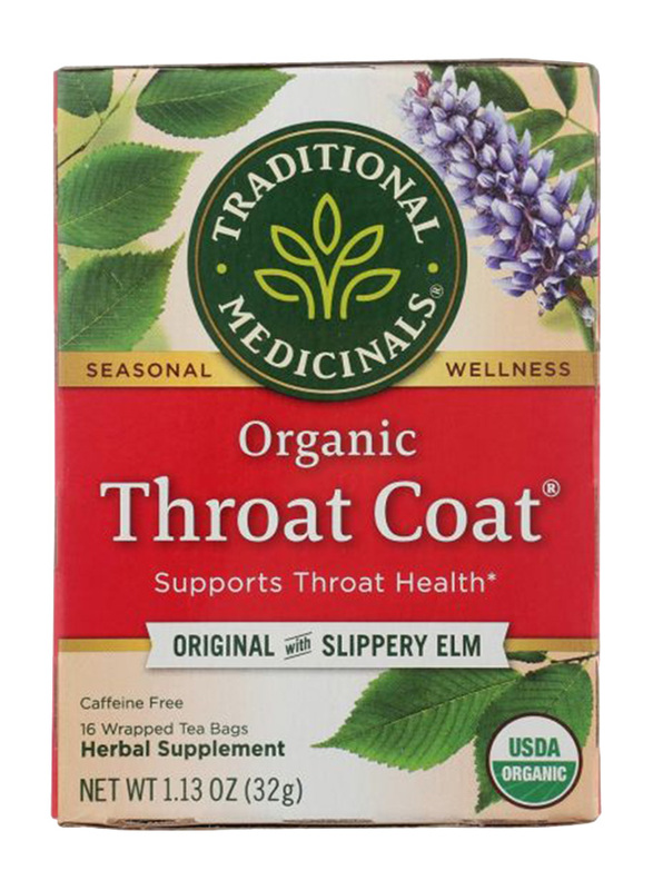 Traditional Medicinals Organic Throat Coat Herbal Tea, 16 Tea Bags