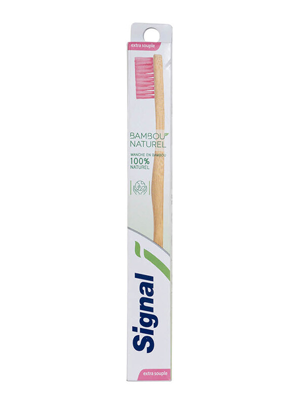 

Signal Natural Bamboo Tooth Brush, Medium, Light Brown/Pink