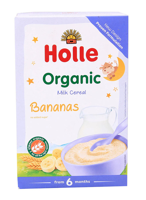 Holle Organic Milk Cereal with Bananas, 6+ Months, 250g