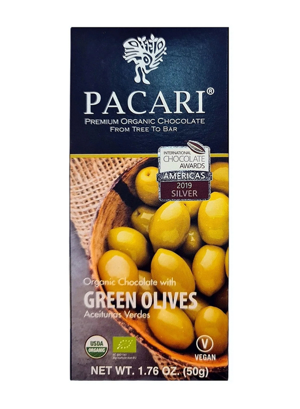 Pacari Organic Chocolate Bar with Olives, 50g