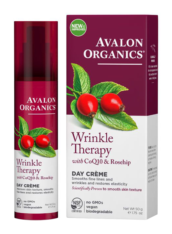 Avalon Organics Wrinkle Therapy Day Creme with CoQ10 & Rosehip, 50gm