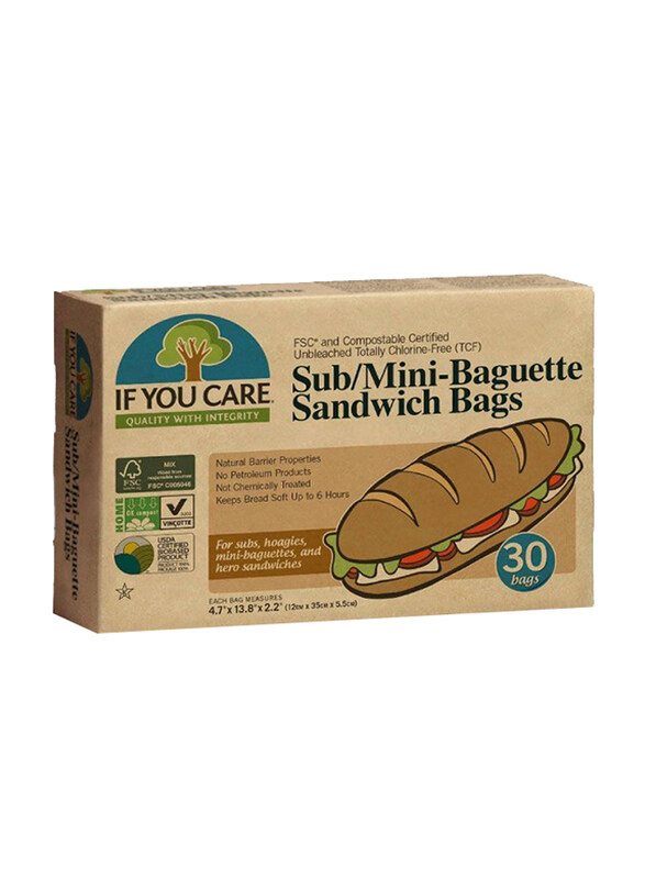 

If You Care 30-Pieces Sub/Mini Sandwich Bags, Brown