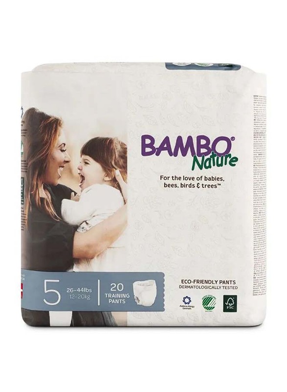 

Bambo Nature Eco Friendly Diapers, Size 5, Junior, 12-20 kg, 20 Counts