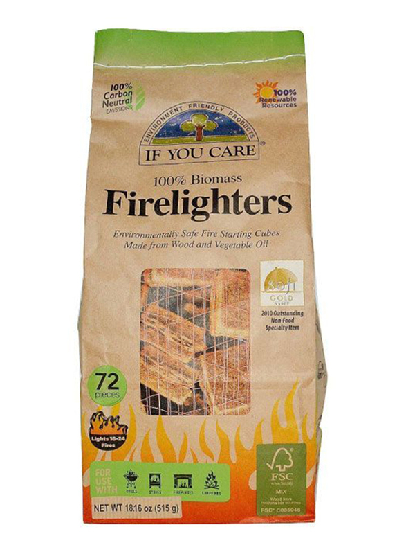 If You Care 72-Piece FSC Certified Fire Lighters Bag, Brown