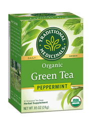 Traditional Medicinals Organic Peppermint Green Tea, 16 Tea Bags