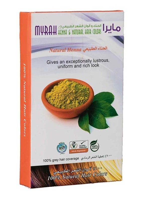 Myrah Henna Organic & Natural Hair Colours, Natural Henna, 100gm