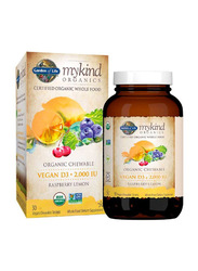 Garden of Life Mykind Organics Vegan D3 2000 IU Food Raspberry & Lemon Dietary Supplement, 30 Tablets