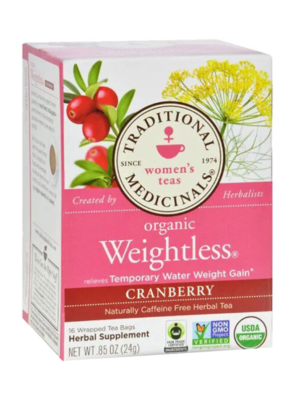 Traditional Medicinals Organic Weightless Cranberry Tea, 16 Tea Bags