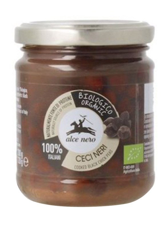 Alce Nero Organic Cooked Black Chickpeas, 200g