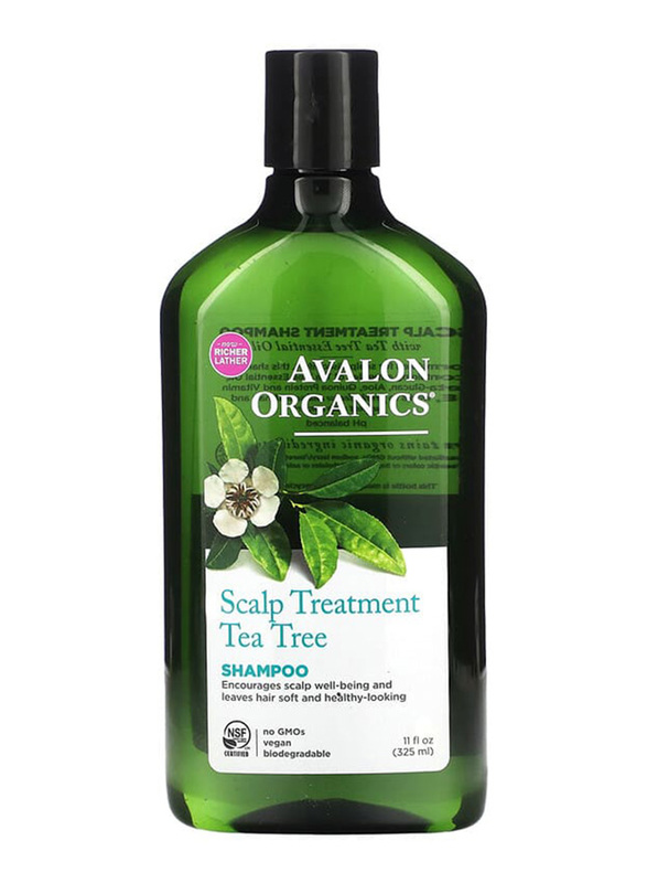 Avalon Organics Scalp Treatment Tea Tree Shampoo for Sensitive Scalps, 11oz